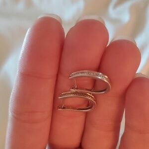 Real diamond and 10 kt white gold earrings